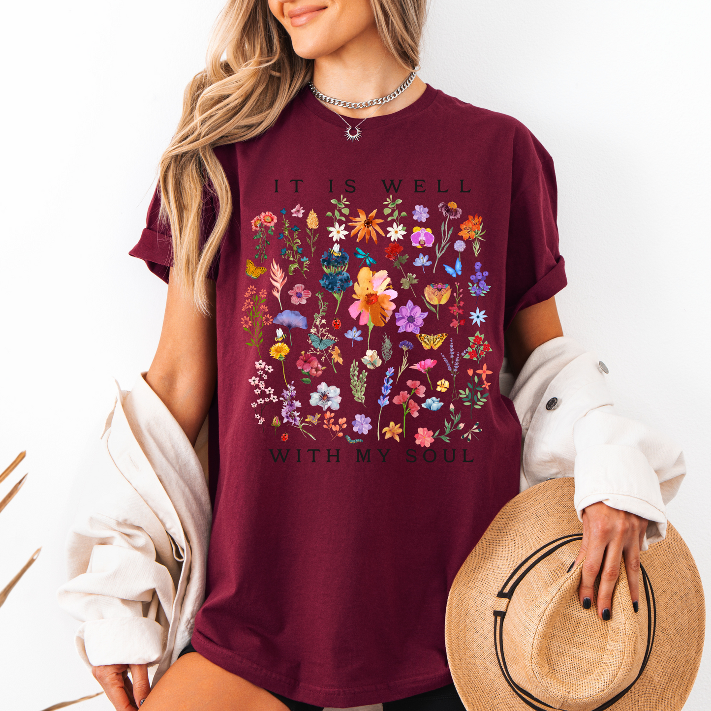 Peaceful Garden T-shirt 100% Organic Cotton