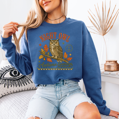 🦉 Night Owl Autumn Evenings Sweatshirt 🍂✨