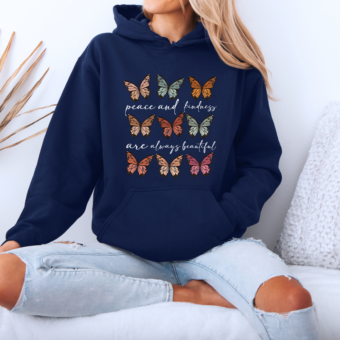 Peace & Kindness Butterfly Graphic Hoodie 🦋✨