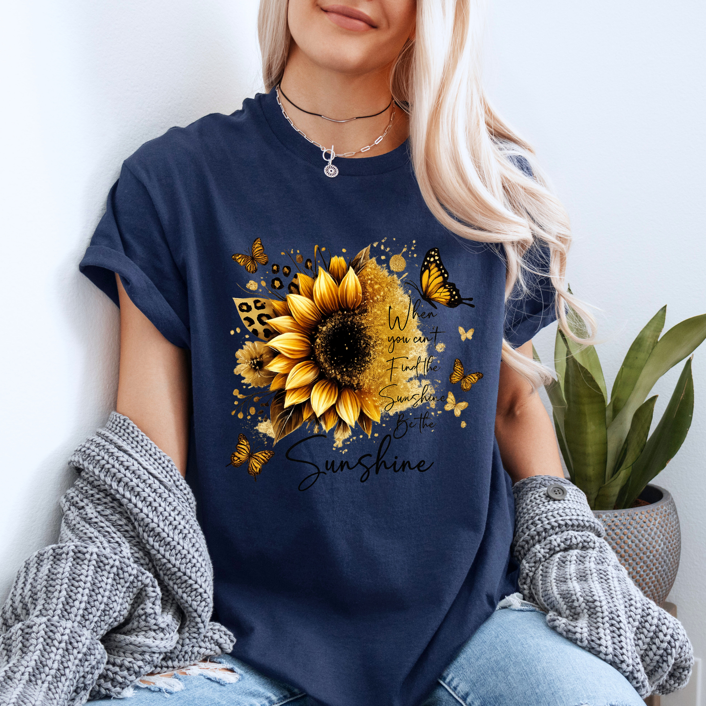 🌻🦋 Sunflower & Butterflies 🦋🌻✨ 100% Organic Cotton T-Shirt