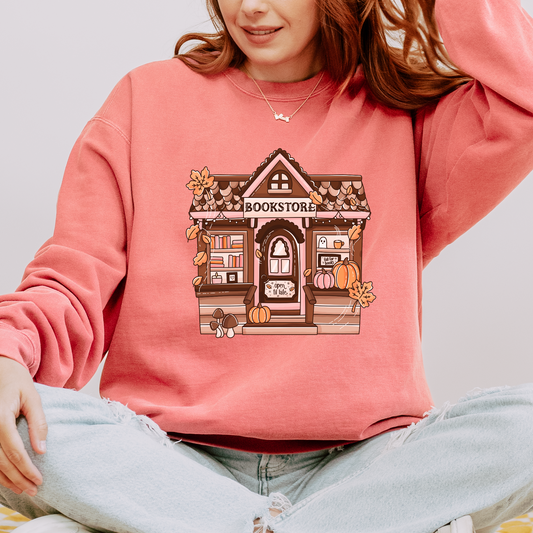 Fall Bookstore Organic Cotton Crewneck Sweatshirt