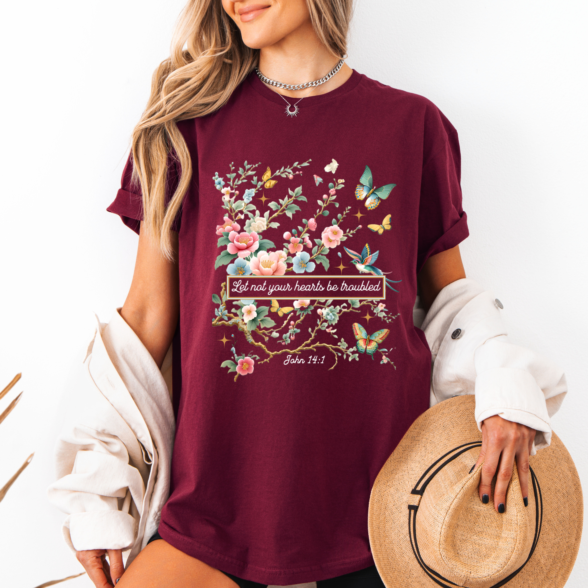 Let Not your Heart be troubled T-shirt 100% Organic Cotton
