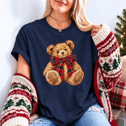 The Cutest Little Christmas Teddy 🧸🎄🎀 Organic Cotton Christmas T-Shirt