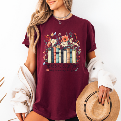Blossoms and Books  T-shirt 100% Organic Cotton