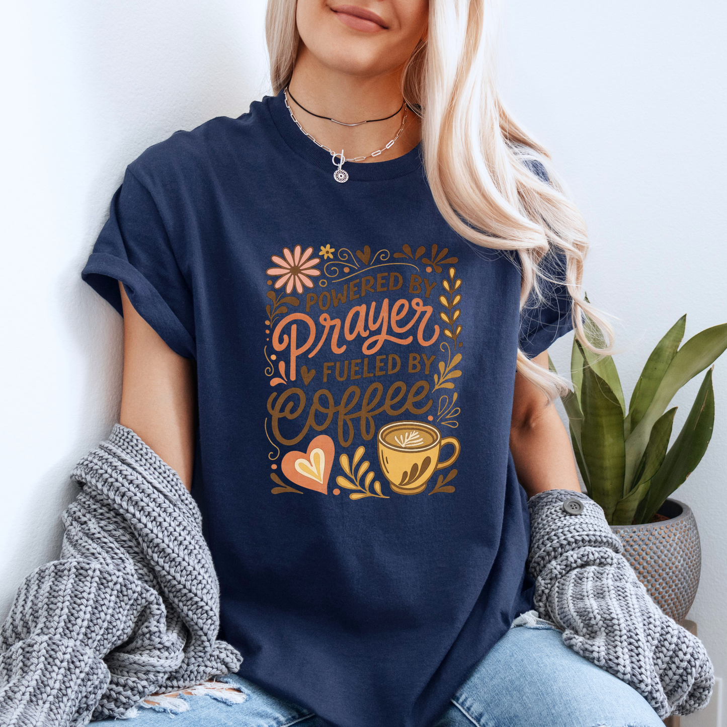 Powered by Prayer Fueled by Coffee T-Shirt ☕🙏💕