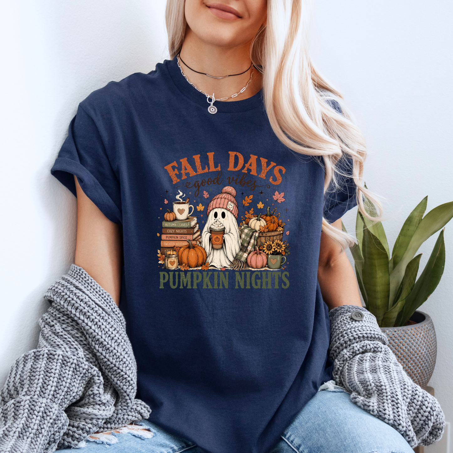 Fall Days & Pumpkin Nights Ghost T-Shirt 👻🎃🍂
