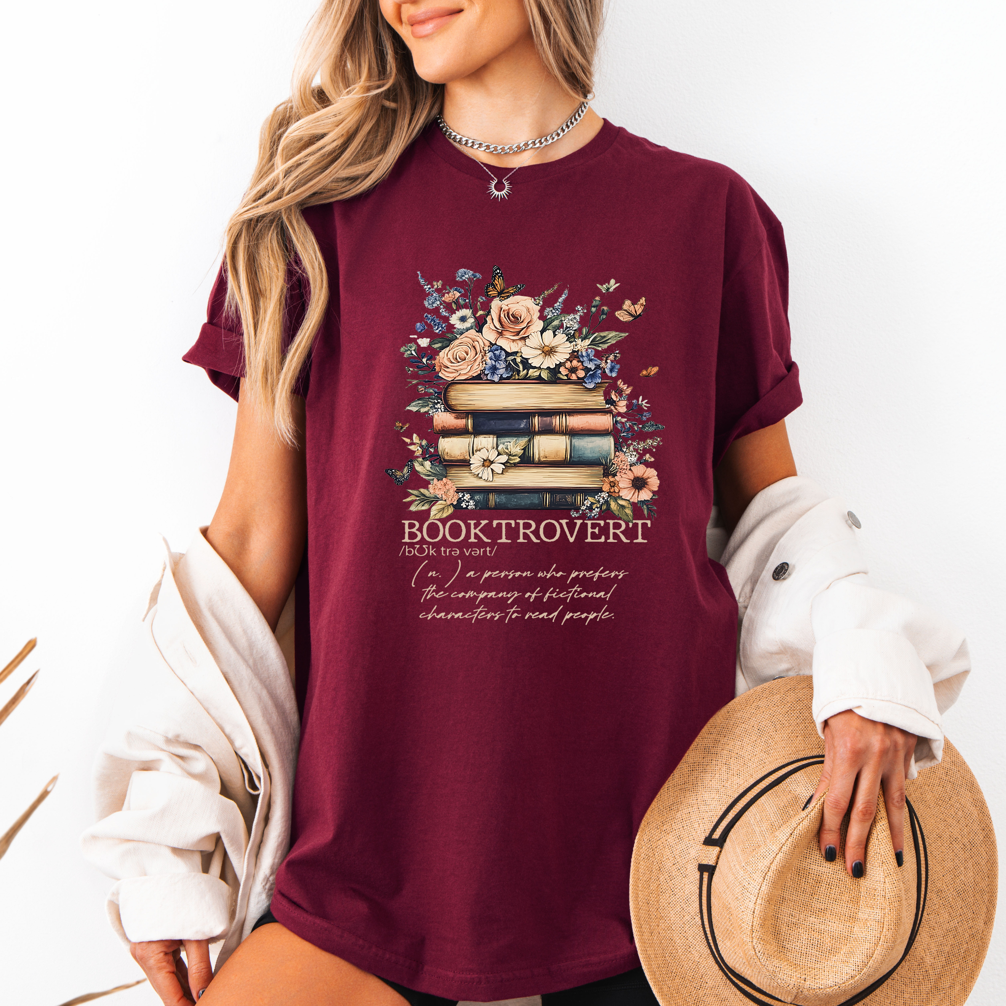 The Booktrovert Life  T-shirt 100% Organic Cotton