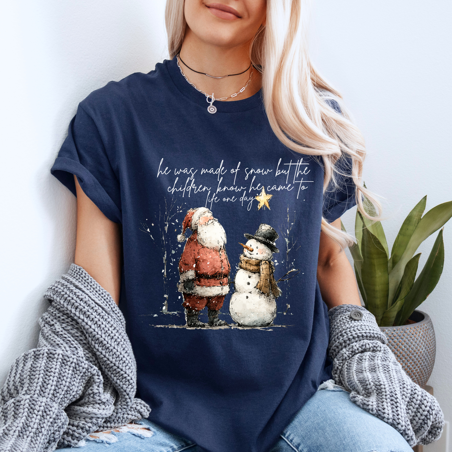 🎅☃️ Santa and Snowman ☃️🎅  100% Organic Cotton T-Shirt