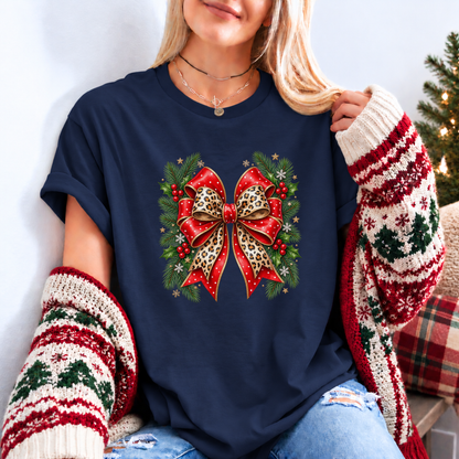 Wildly Merry Christmas Bow 🎀🎄✨ Organic Cotton Christmas T-Shirt