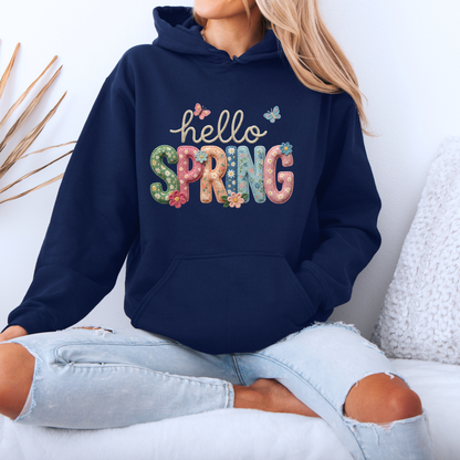 Hello Spring Floral Patch ✨Luxuriously Thick Hoodie✨ 🌸🦋