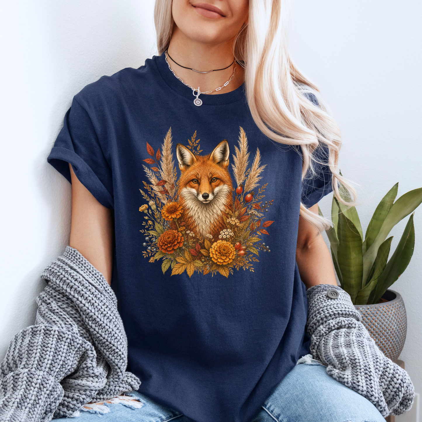 Autumn Fox and Wildflowers T-Shirt 🦊🍂