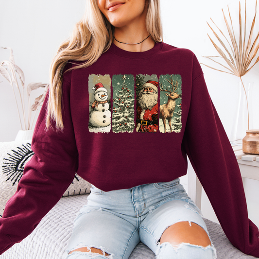 🌟 Retro Holiday Magic 🎄 Organic Cotton Sweatshirt