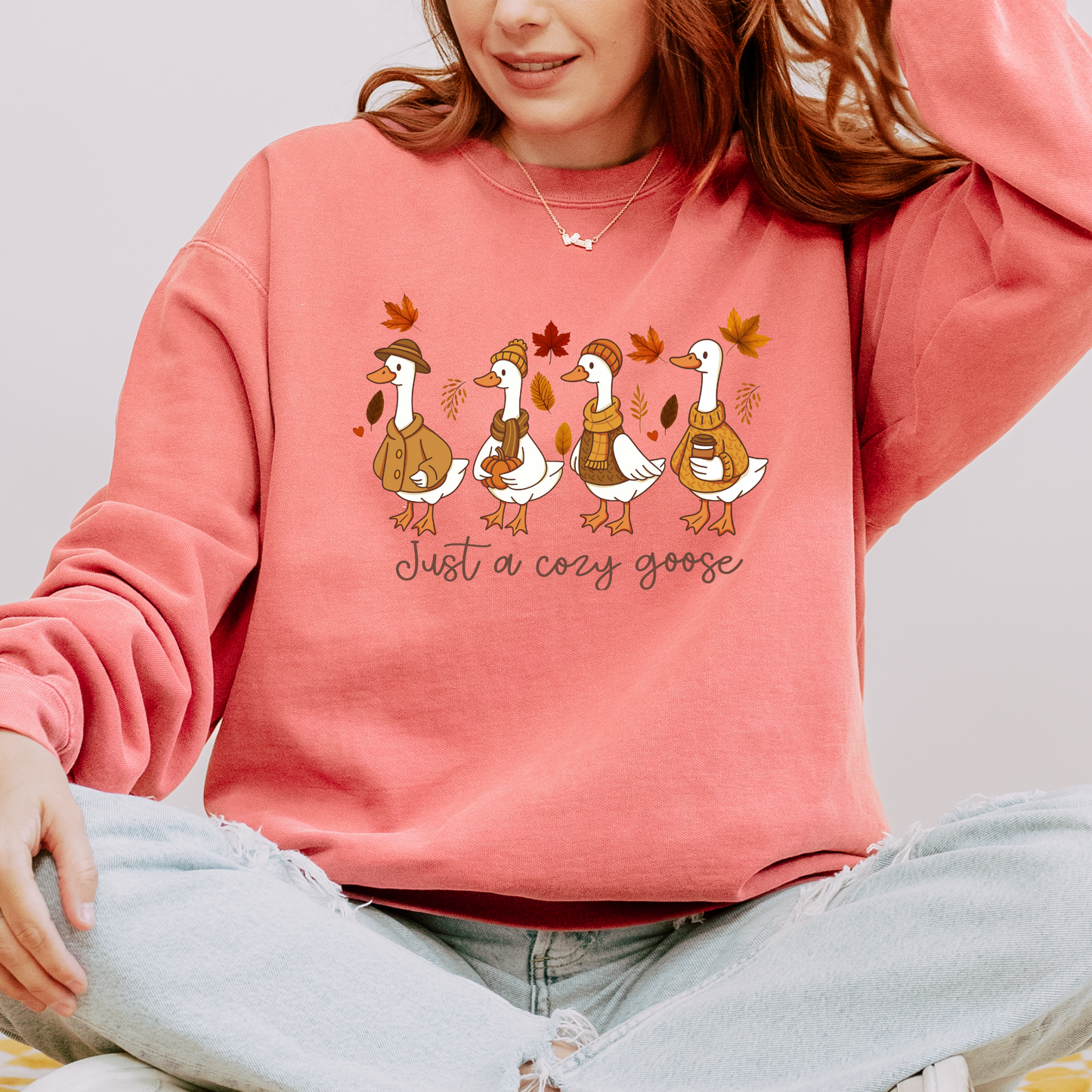 Just a Cozy Goose Organic Cotton Crewneck Sweatshirt