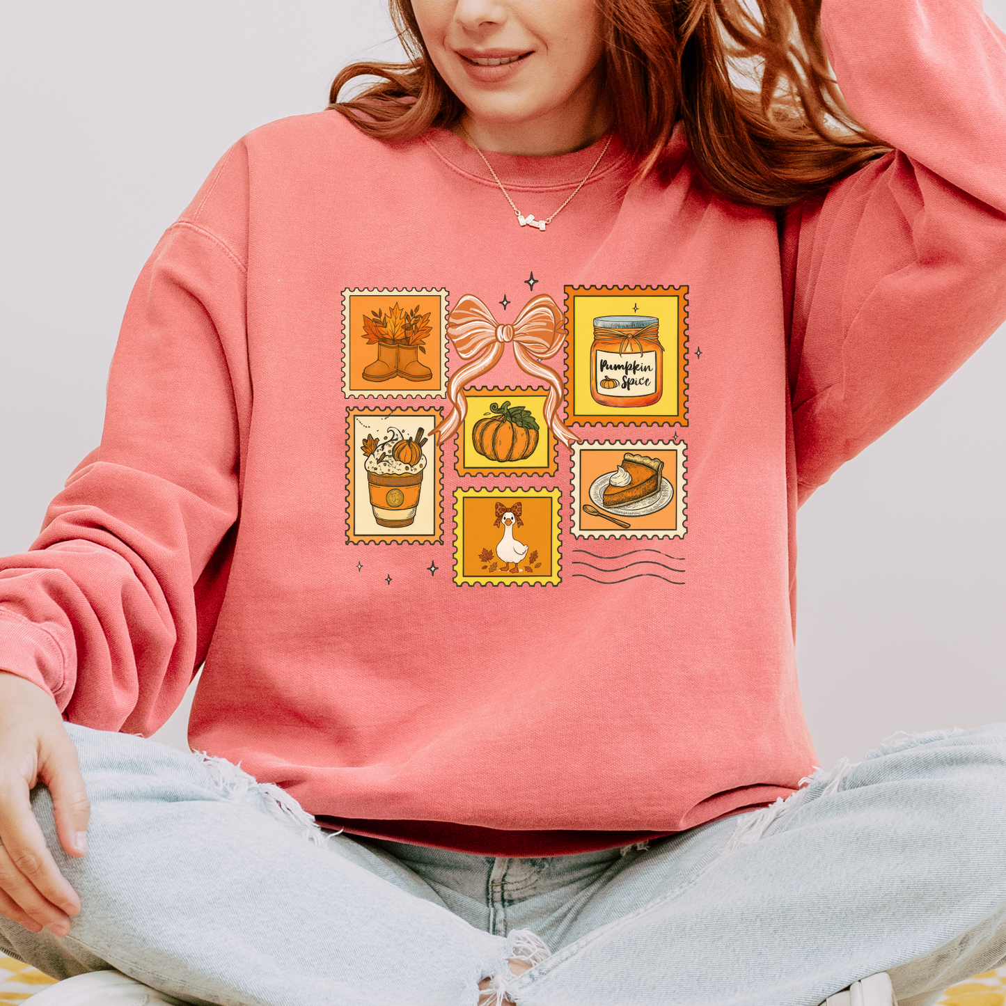 Fall Stamp Organic Cotton Crewneck Sweatshirt