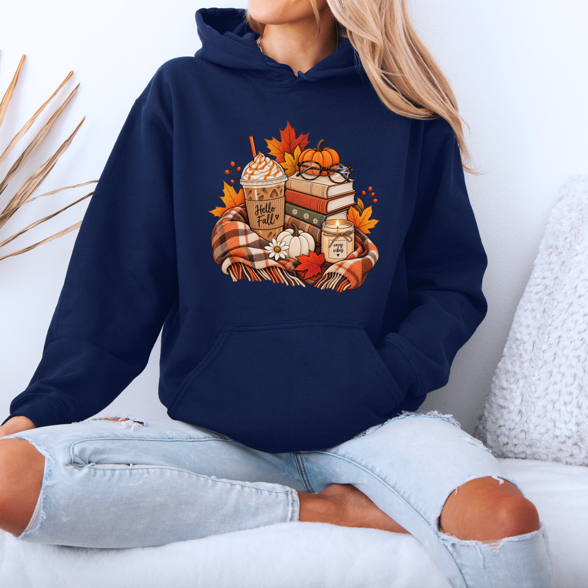🍂📚 Hello Fall Bookish Premium Hoodie ☕✨