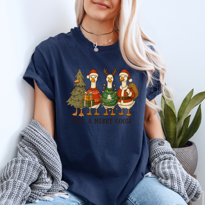 🪿🎄 Just a Merry Goose ✨  100% Organic Cotton T-Shirt