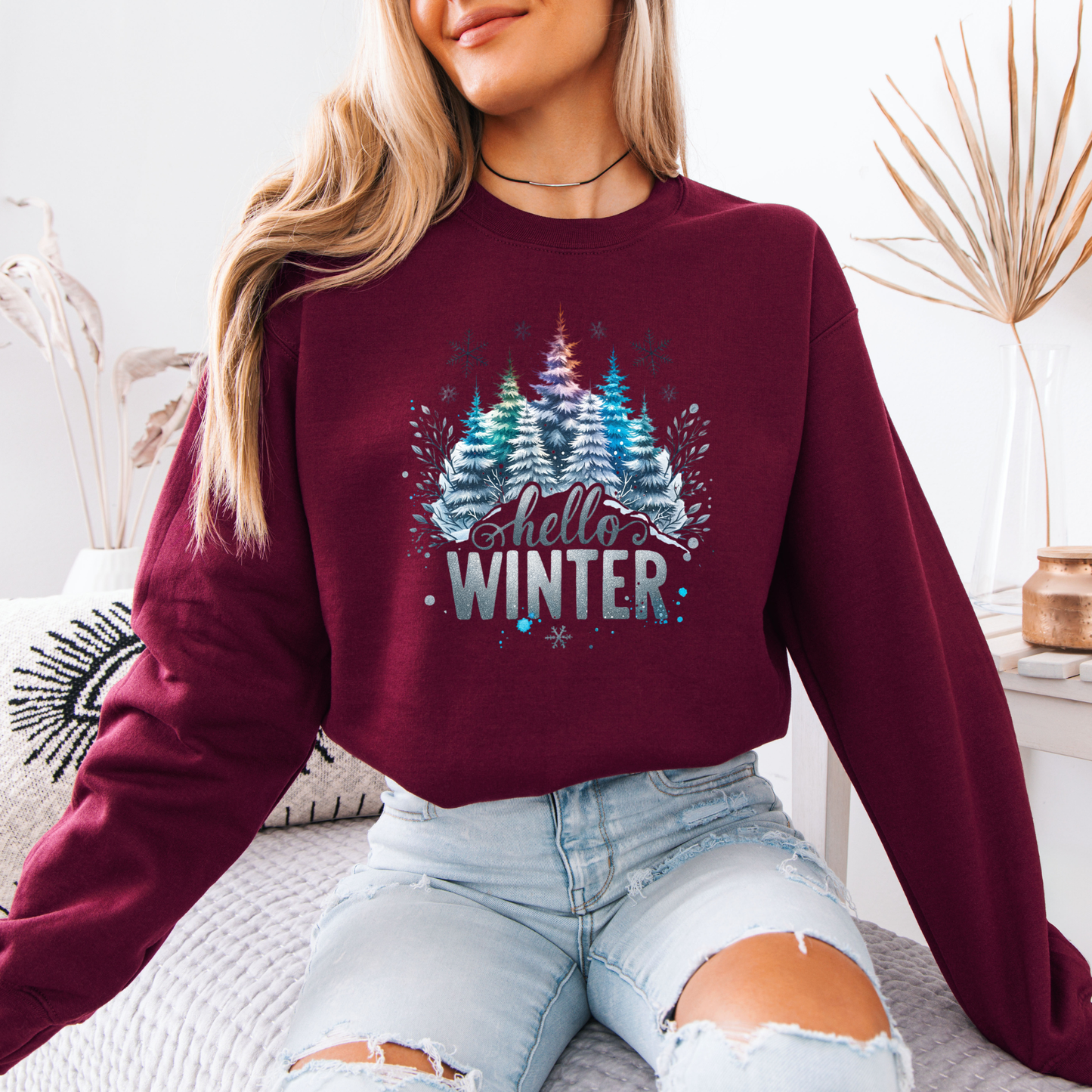 🌲 Frosted Forest Glow ❄️  Organic Cotton Sweatshirt