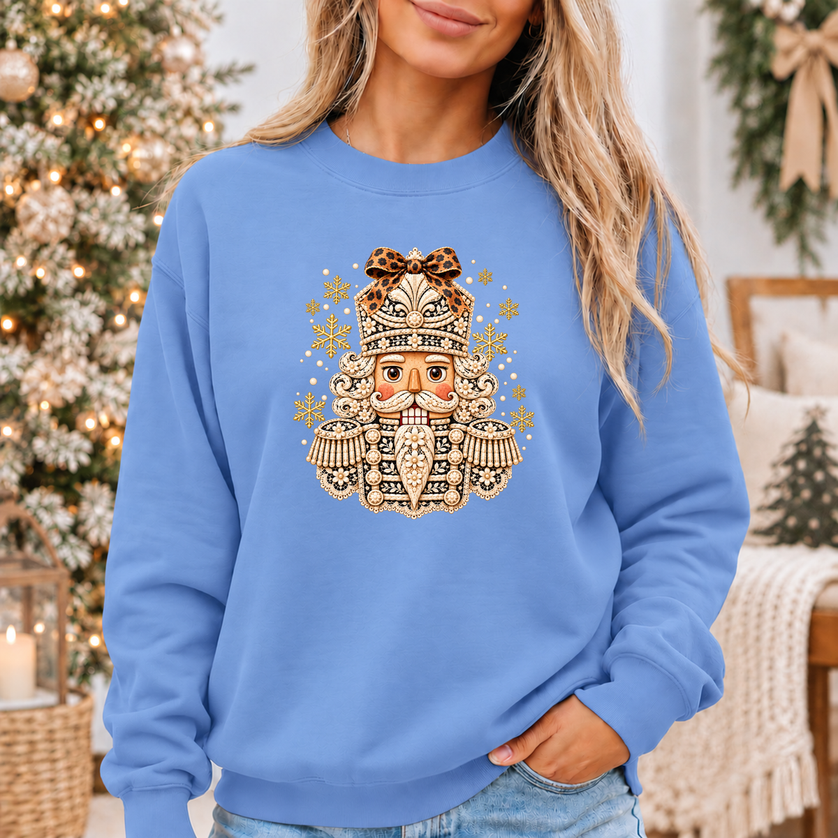 ✨ Golden Bloom Nutcracker❄️ Cosy Christmas Sweatshirt