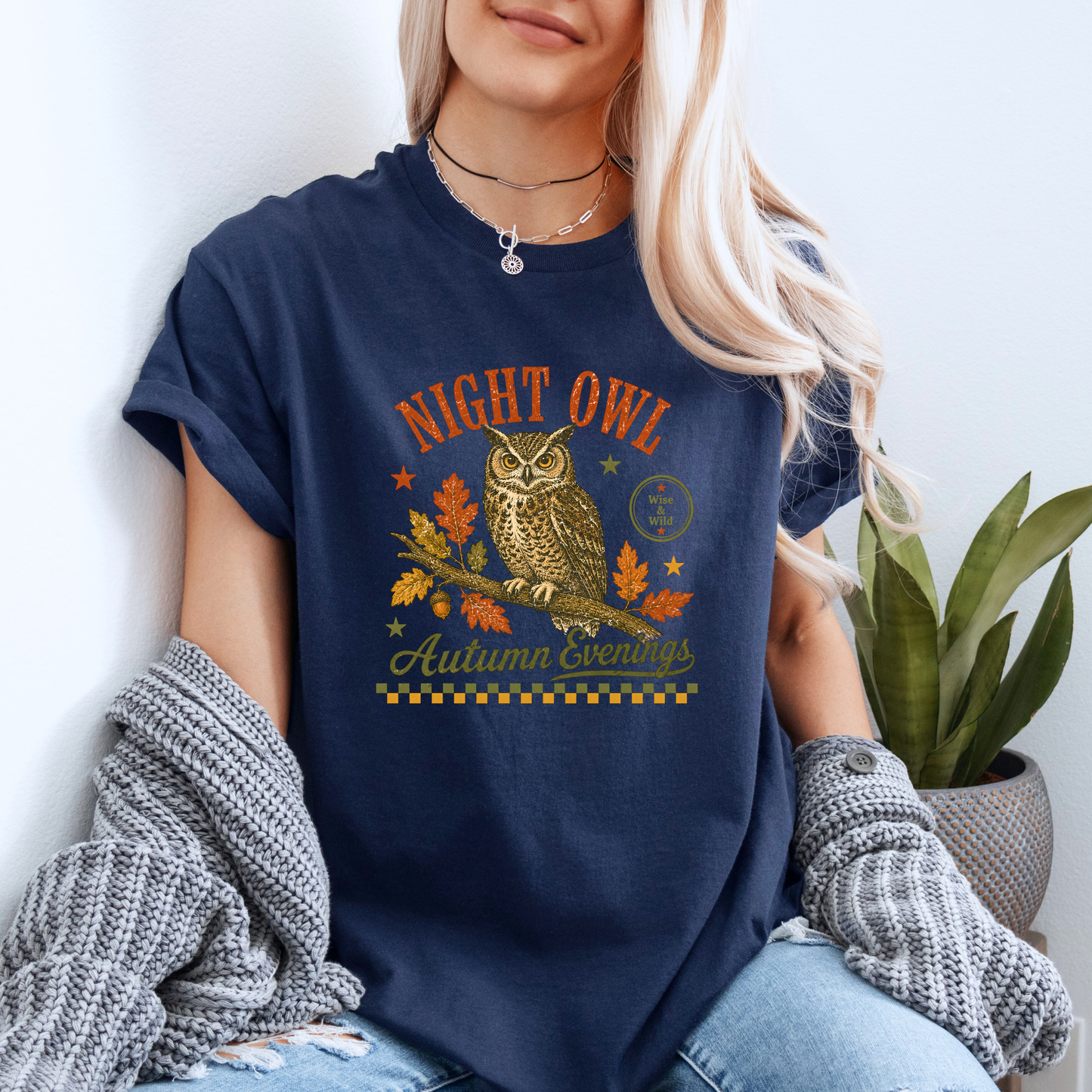 🦉 Night Owl Autumn Evenings T-Shirt 🍂✨