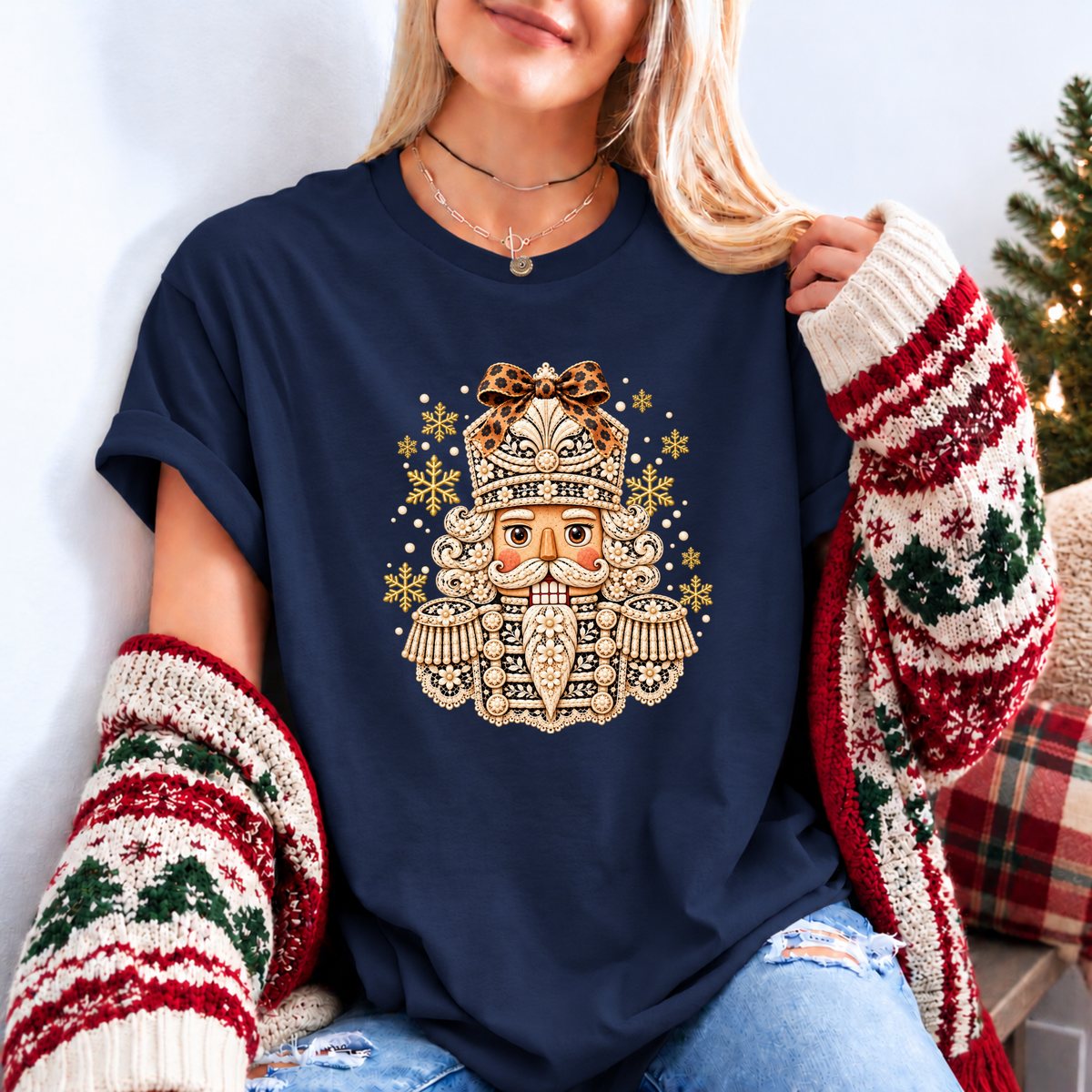 ✨ Golden Bloom Nutcracker❄️ Organic Cotton Christmas T-Shirt