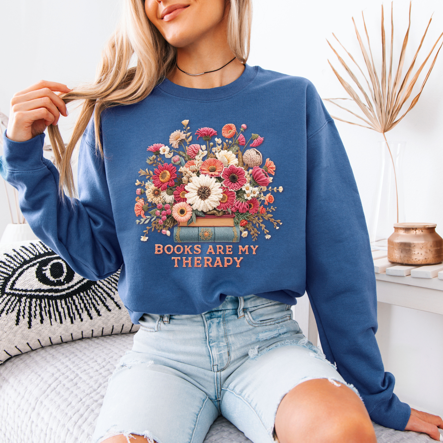 Books Are My Therapy📚🌸 Sweatshirt