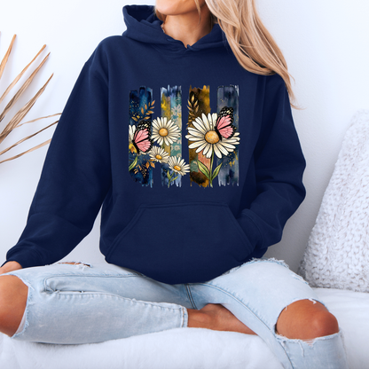 Midnight Daisy Butterfly 🌙🦋 Luxuriously Thick Hoodie