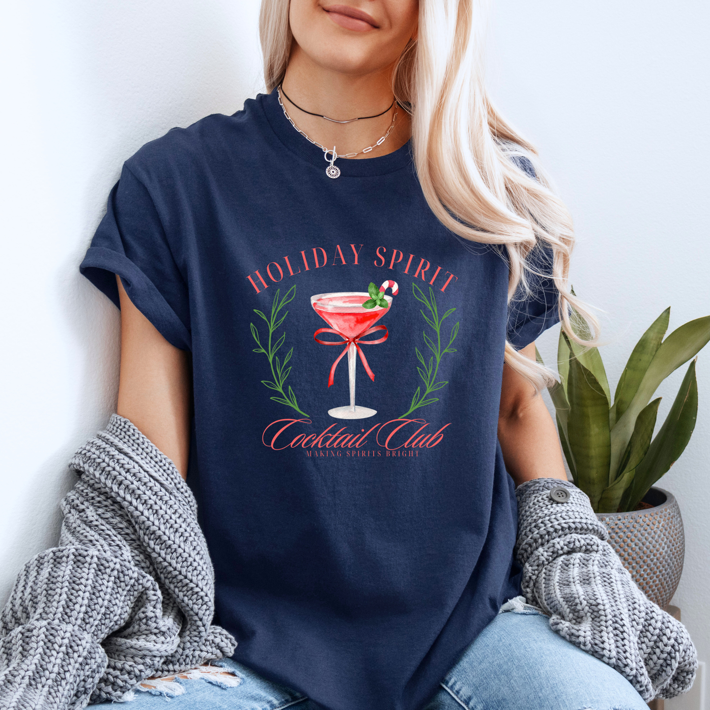 🥂🌟 Holiday Spirit Cocktail Club 🎁 100% Organic Cotton T-Shirt