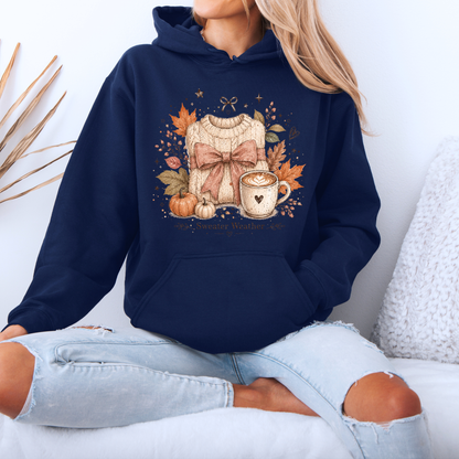 🍂🎀 Sweater Weather Bow Premium Hoodie 🧶✨