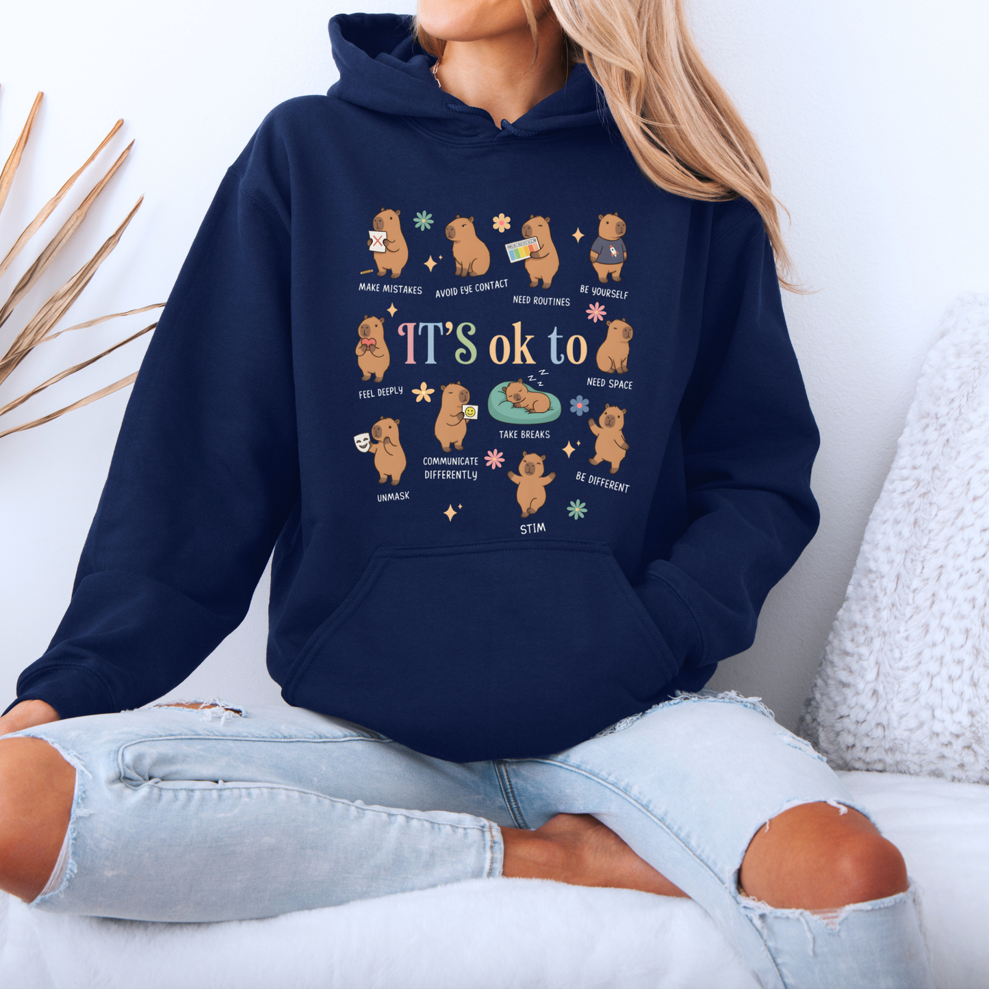 🩷 It's Ok To Be Different Capybara Hoodie 🌸✨
