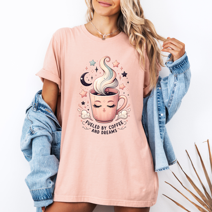 🌙Fueled by Coffee and Dreams  100% Organic Cotton T-Shirt☕️✨