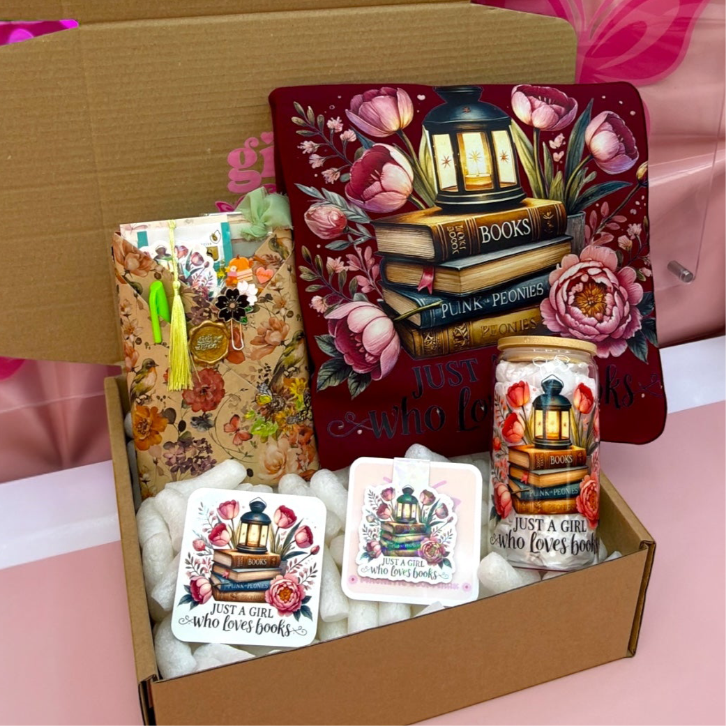 📖🌹 Just a Girl Who Loves Books, Dark Floral Cozy Bundle