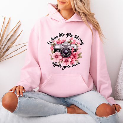 “Adjust Your Focus 📸🌸 | Floral Camera-Inspired Hoodie”