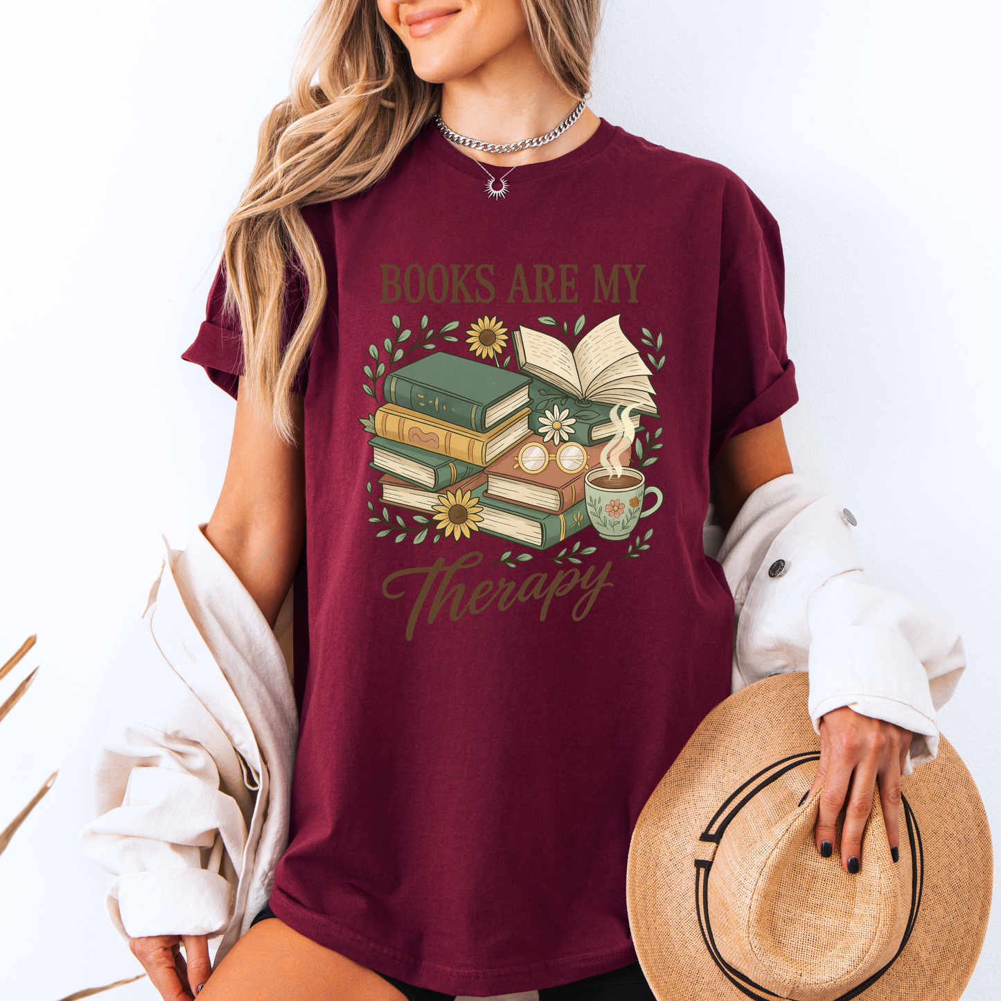 ☕ Cozy Reader Therapy 📖✨
100% Organic Cotton T-Shirt