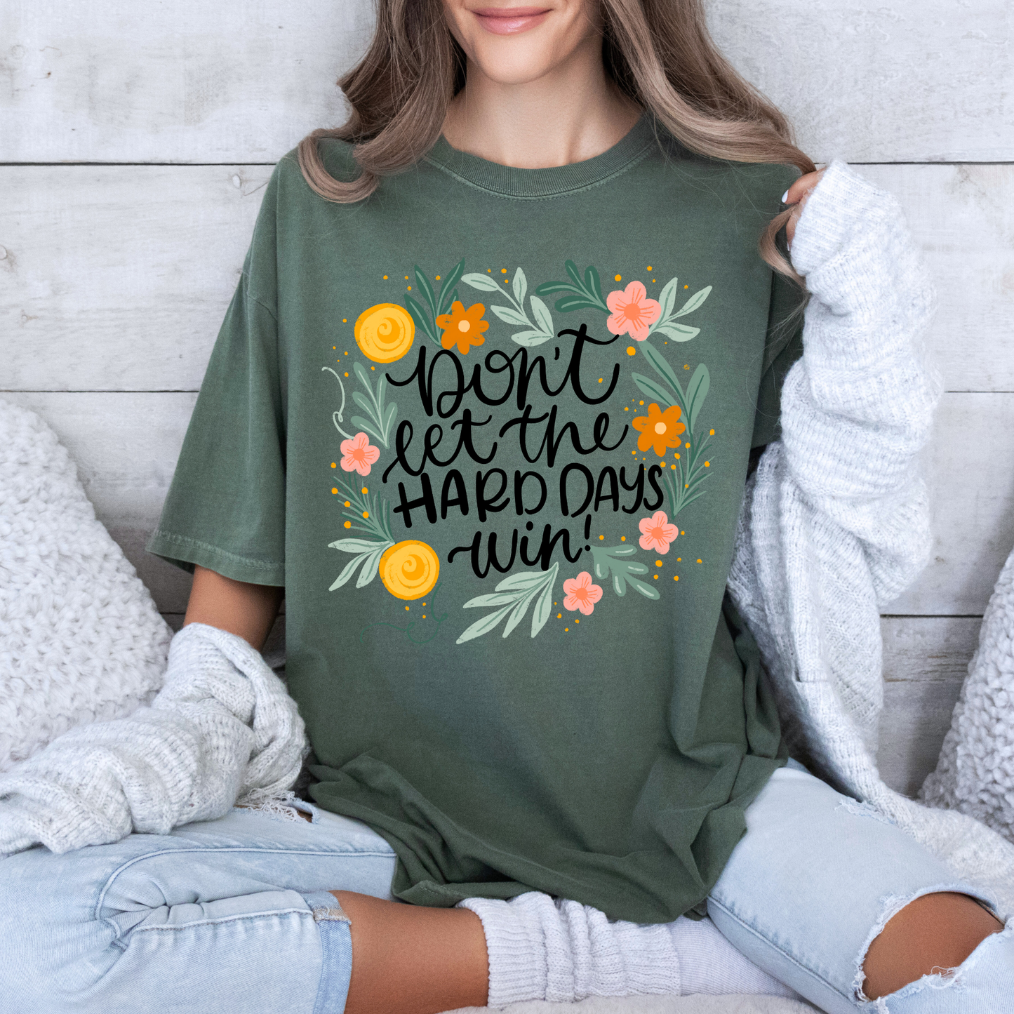 🌼✨ Don’t Let the Hard Days Win 💛🌿
100% Organic Cotton T-Shirt