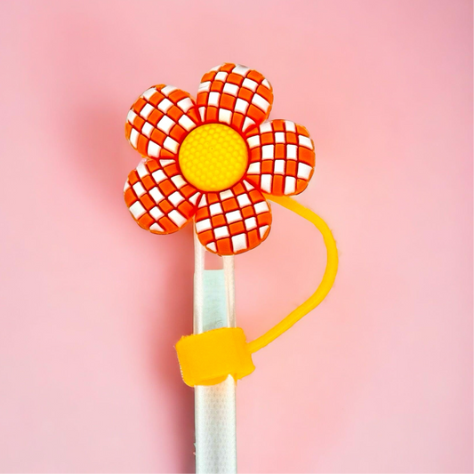 Orange Daisy Straw Topper