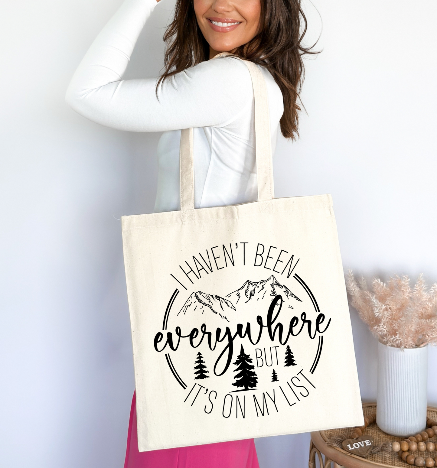 🌍 “Adventure Awaits” Canvas Tote Bag