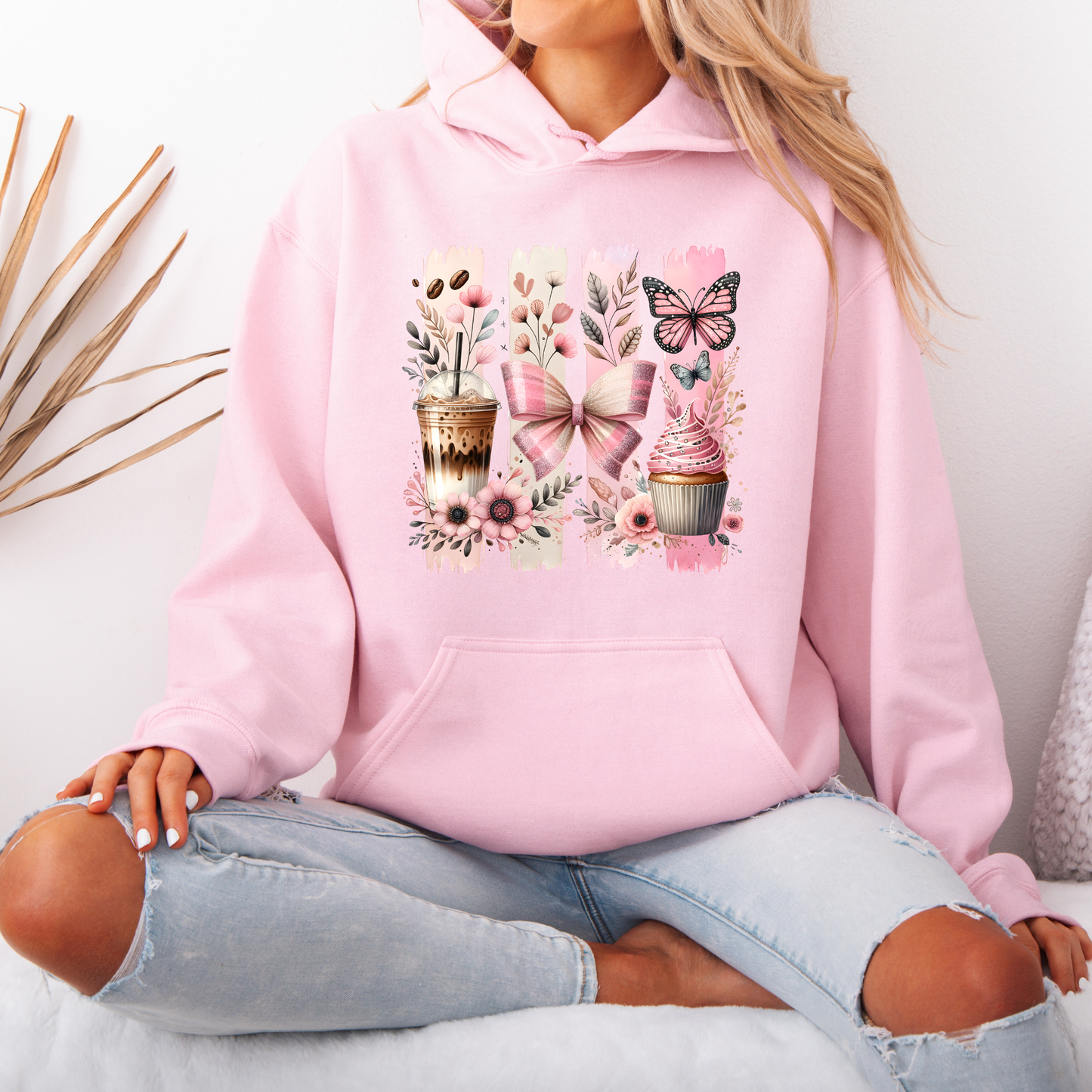 🎀☕ Coquette Coffee & Cupcake Hoodie 🦋✨
