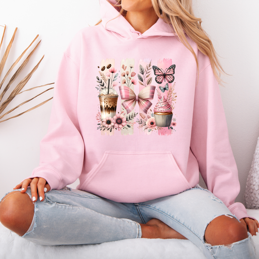 🎀☕ Coquette Coffee & Cupcake Hoodie 🦋✨