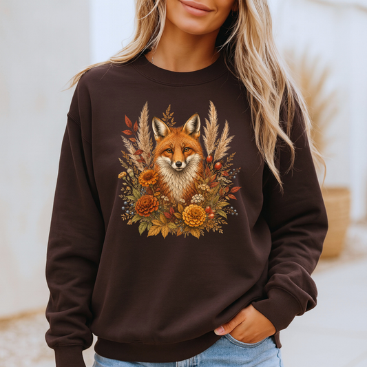Autumn Fox and Wildflowers Sweatshirt 🦊🍂