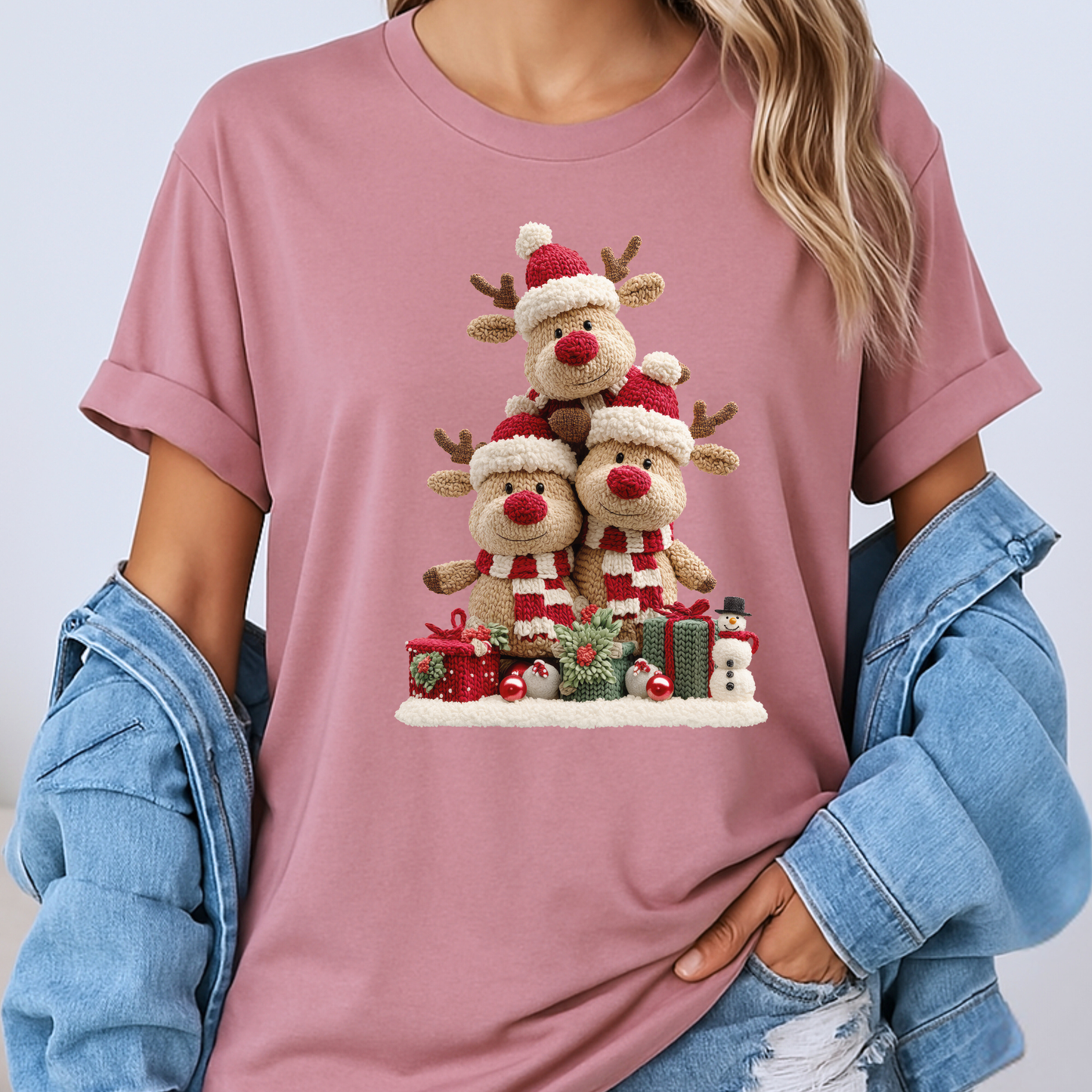 🦌✨ Cozy Reindeer Stack ✨🦌  100% Organic Cotton T-Shirt