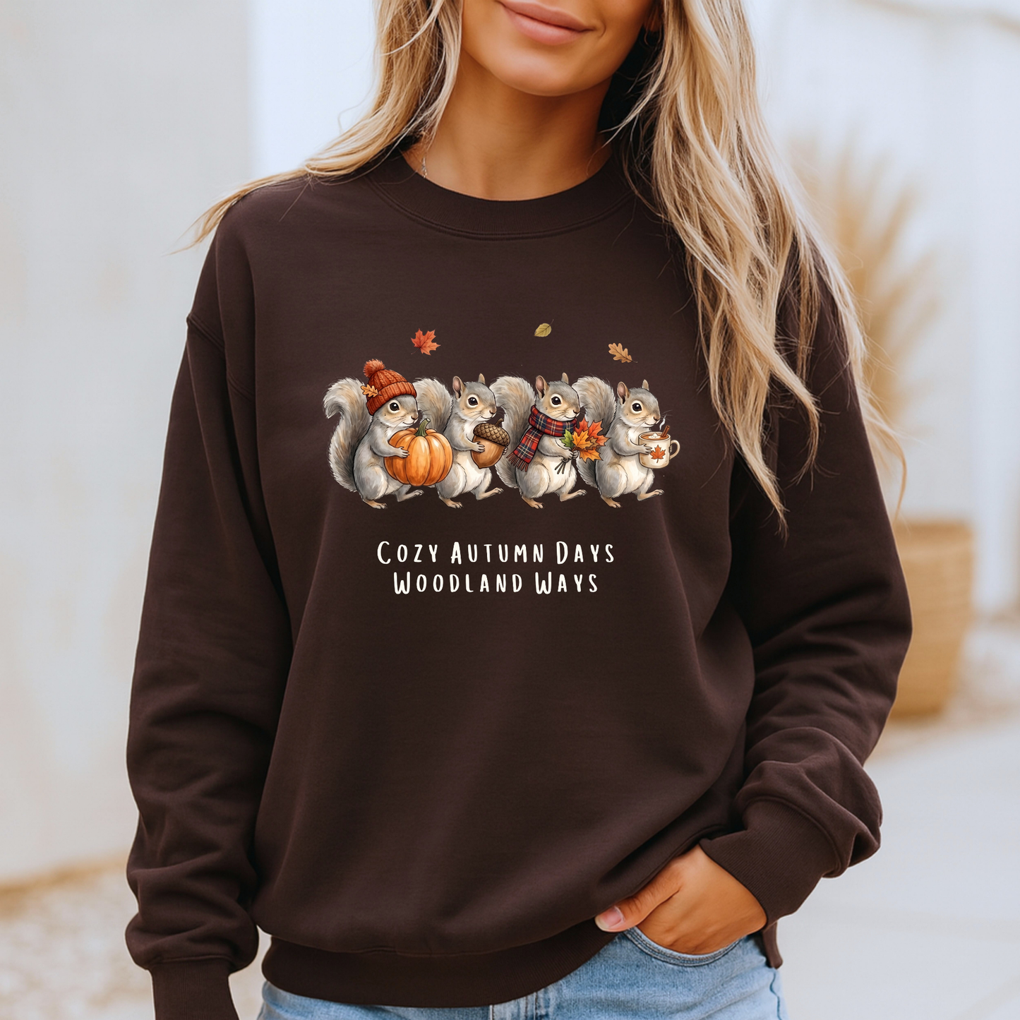 🐿️ Cozy Autumn Days Woodland Ways Sweatshirt 🍂🎃