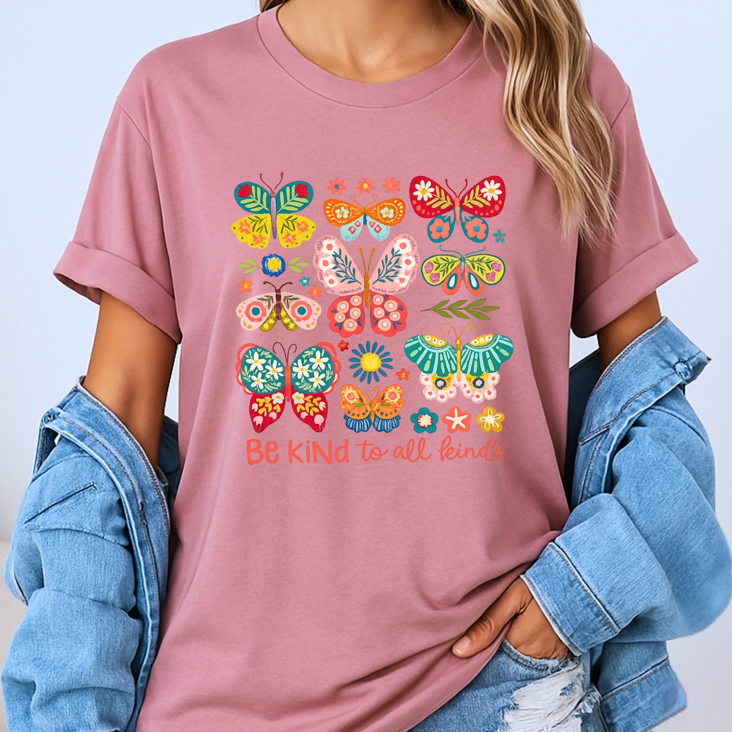 🦋 Colorful Butterflies 🦋✨ 100% Organic Cotton T-Shirt