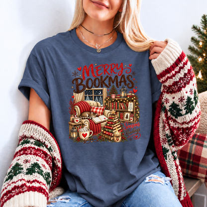 Merry Bookmax & Cosy Chapters 🎄📚❤️ Organic Cotton Christmas T-Shirt