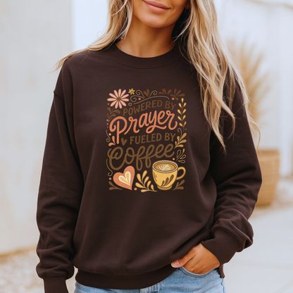 Powered by Prayer Fueled by Coffee Sweatshirt ☕🙏💕