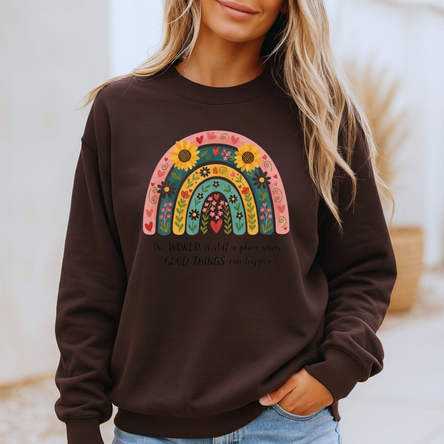 Floral Rainbow Sweatshirt 🌸🌈🌼💛