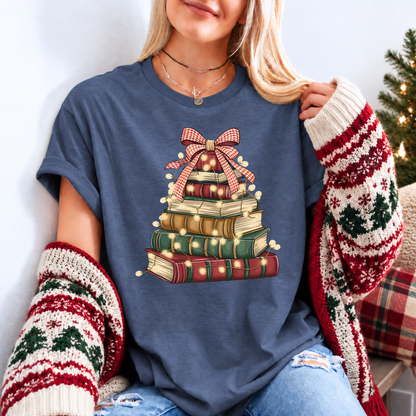 A Very Bookish Christmas 🎄📚| Organic Cotton Christmas T-Shirt