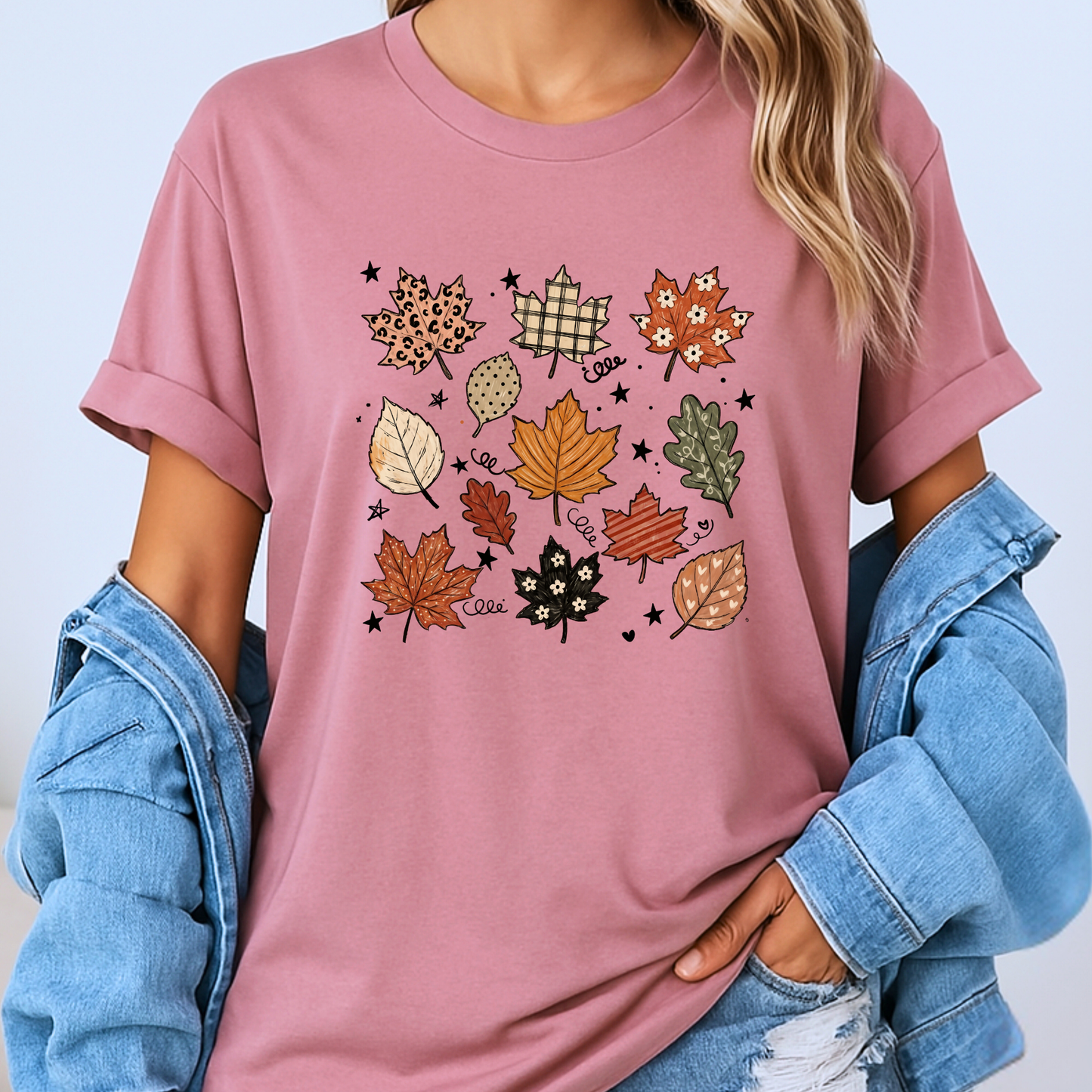 🍂✨ Whimsical Autumn Leaves T-Shirt 🍁🤎🌿