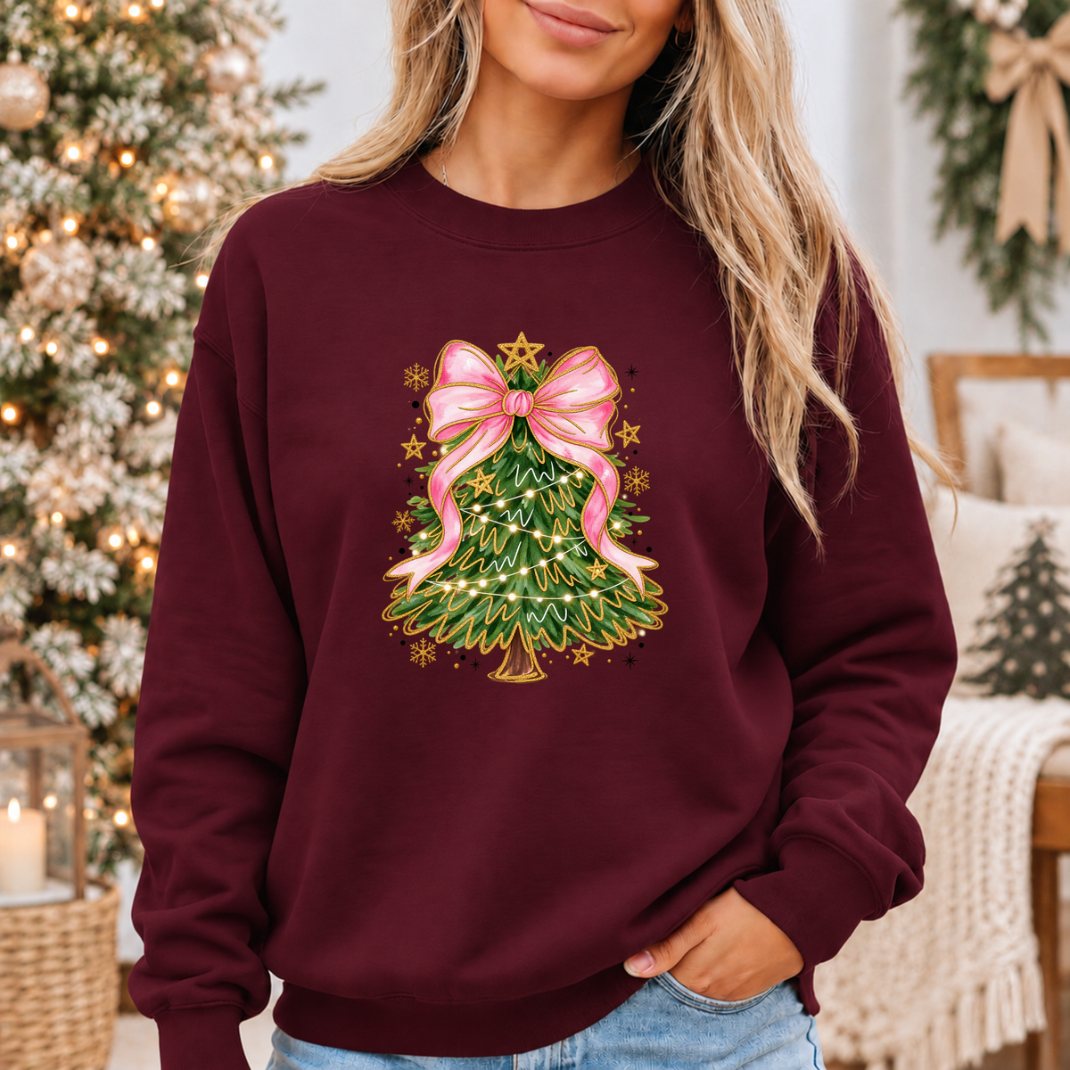 Pretty in Pink Christmas Magic 🎀🎄✨ Cosy Christmas Sweatshirt