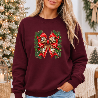 Wildly Merry Christmas Bow 🎀🎄✨  Cosy Christmas Sweatshirt