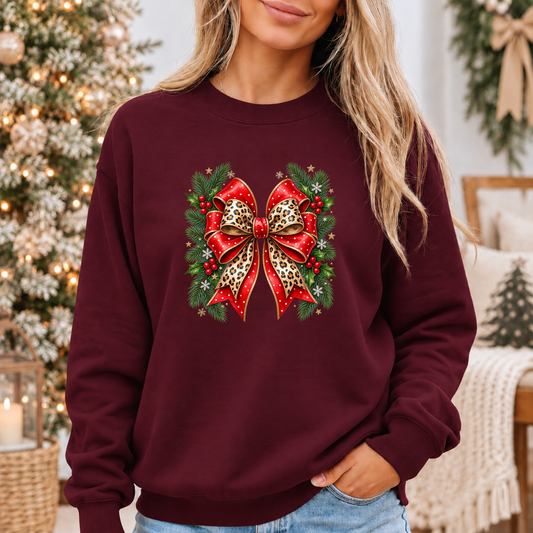 Wildly Merry Christmas Bow 🎀🎄✨  Cosy Christmas Sweatshirt